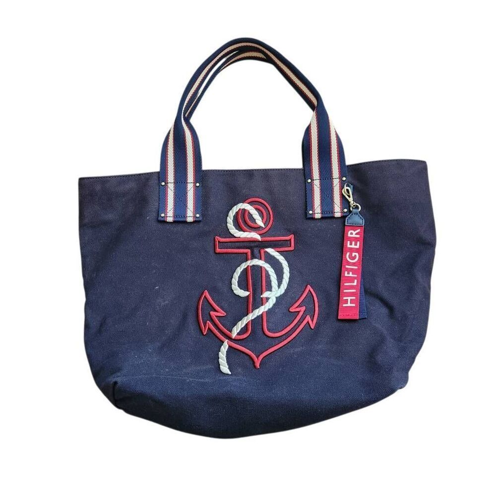 Tommy Hilfiger Tote Bag Nautical Anchor Canvas Coastal